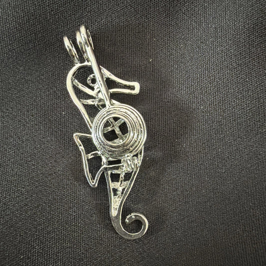 Seahorse Necklace Charm – Ocean Life Cage Pendant