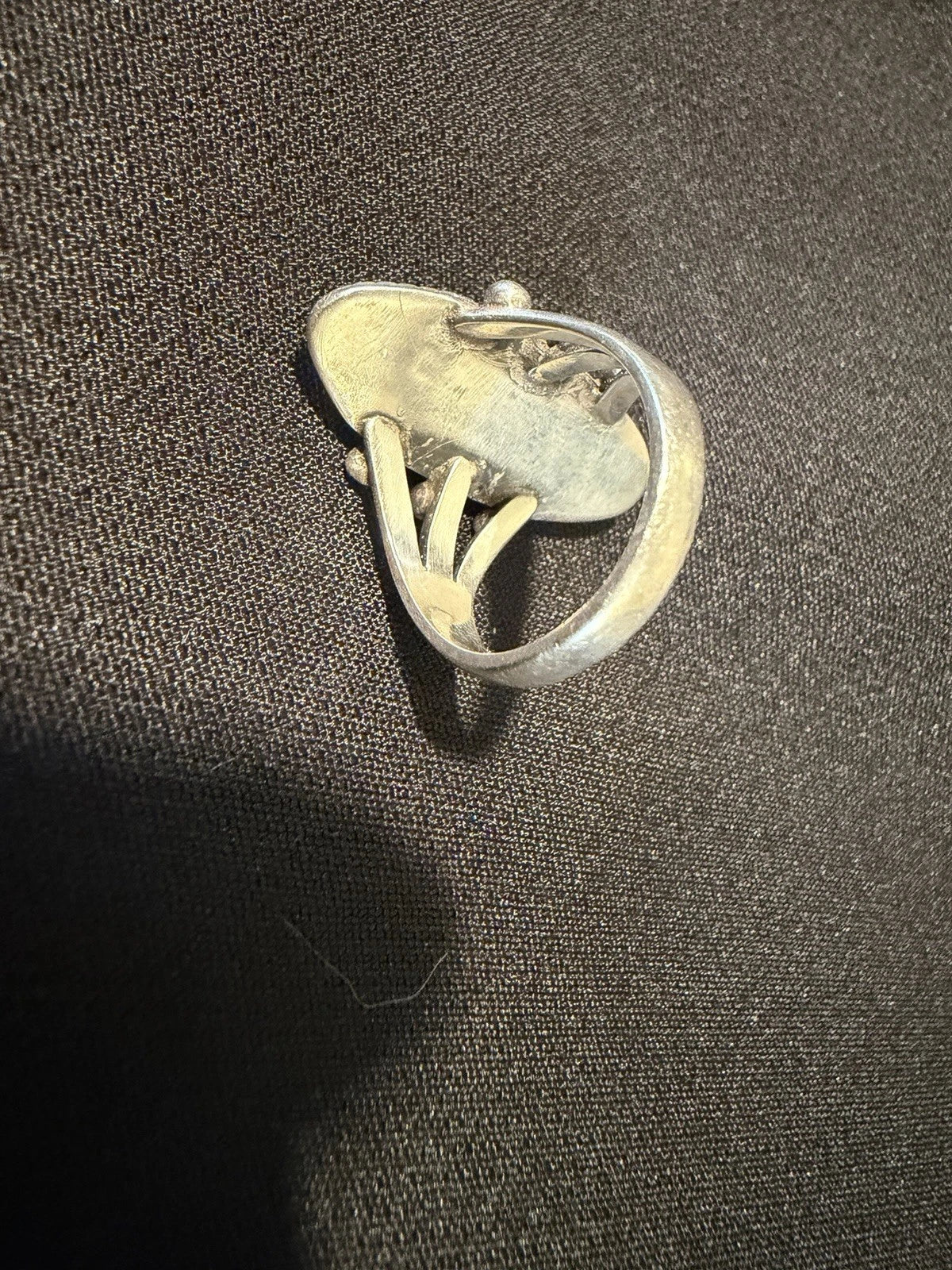 Vintage Turquoise Ring Size 6.5–6.75 Large Statement Silver Tone Artisan Style