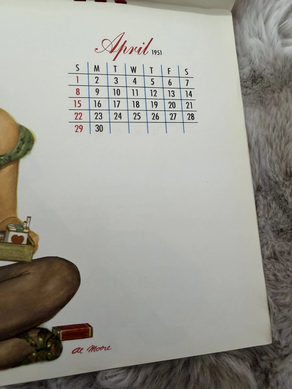 Original 1951 Esquire Girl Calendar – Al Moore Pin-Ups