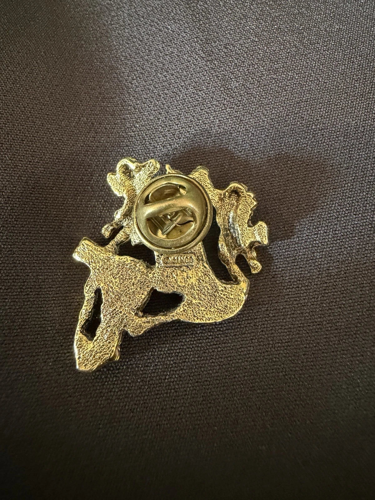 Vintage CAMCO Cherub Brooch Gold Tone Angels Vanity Grooming Perfume
