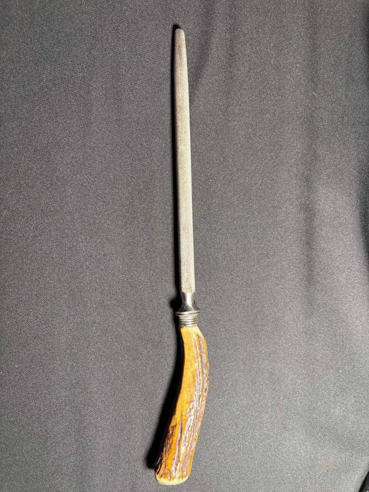 Vintage Sheffield England Carving Set with Stag Antler Handles – Original Case