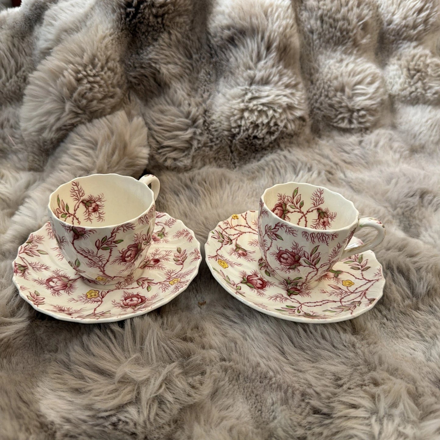 Copeland Spode “Rosebud Chintz” Demi Cup & Saucer Sets x2 - Pings