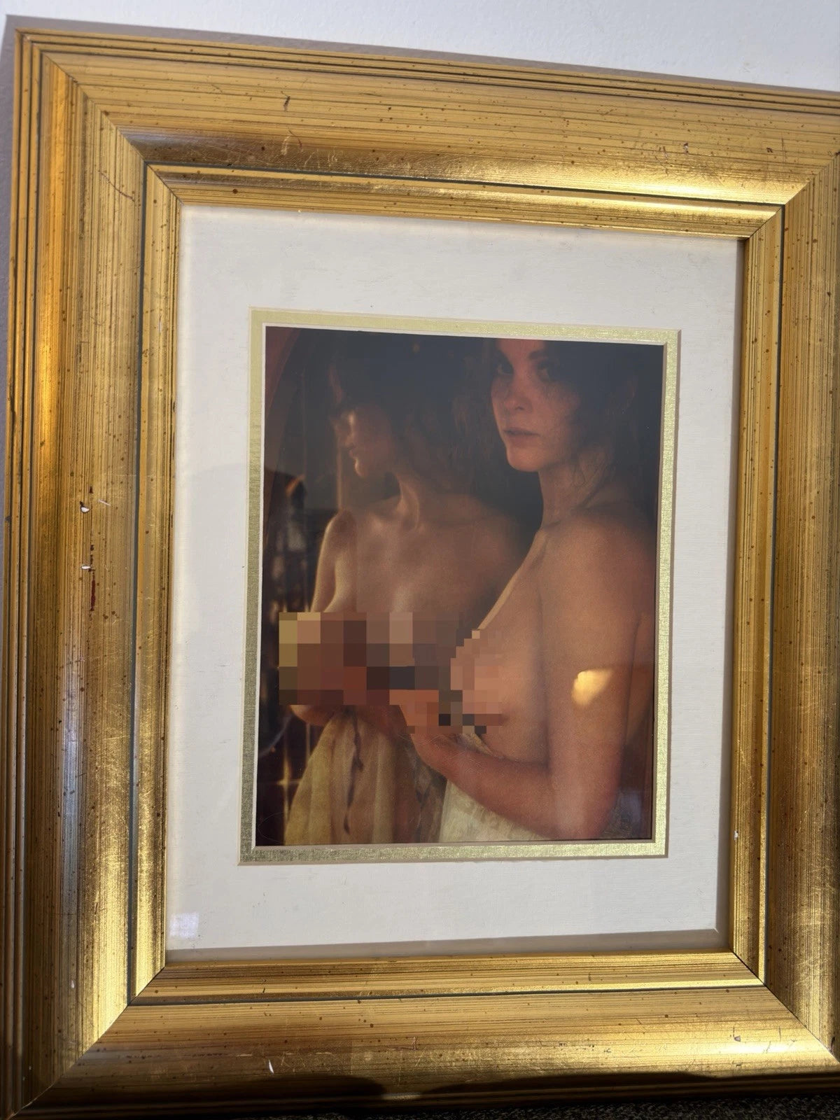 Playboy Magazine July 1973 – “J.C.” Jesus Christ Print in Ornate Gold Frame