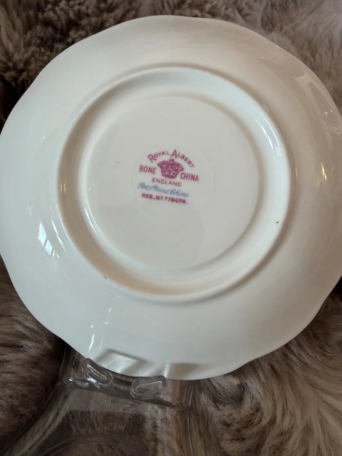 Royal Albert Petit Point Teacup & Saucer Bone China England – Small Chip