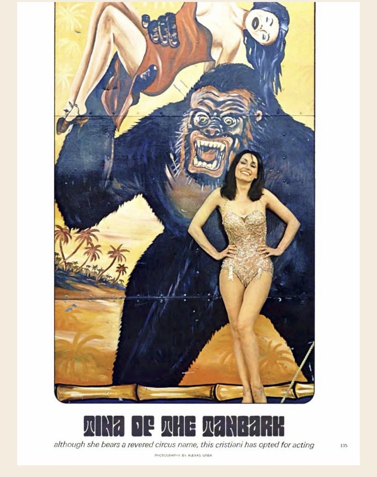 Original 1973 Playboy Magazine Page – Tina of the Tanbark (Circus Feature)
