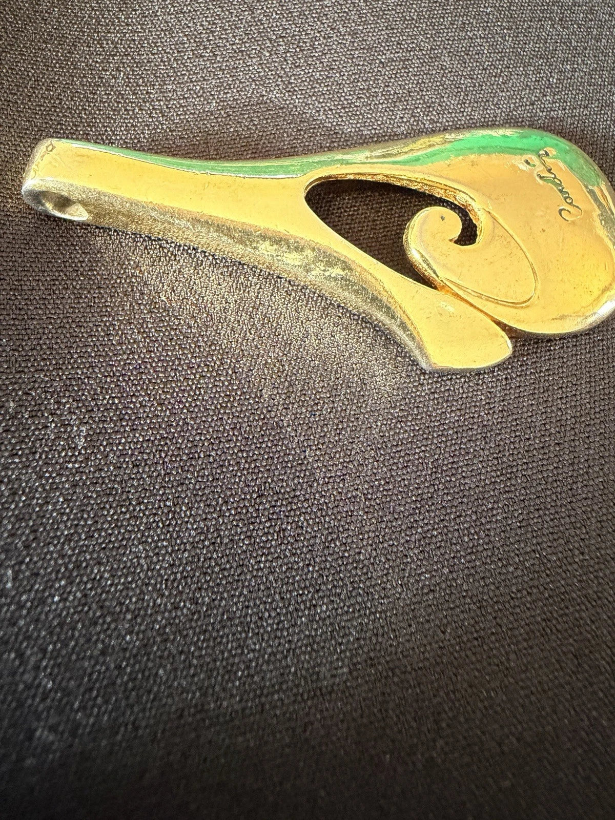 Vintage Pierre Cardin Pendant Gold Tone Modernist Abstract